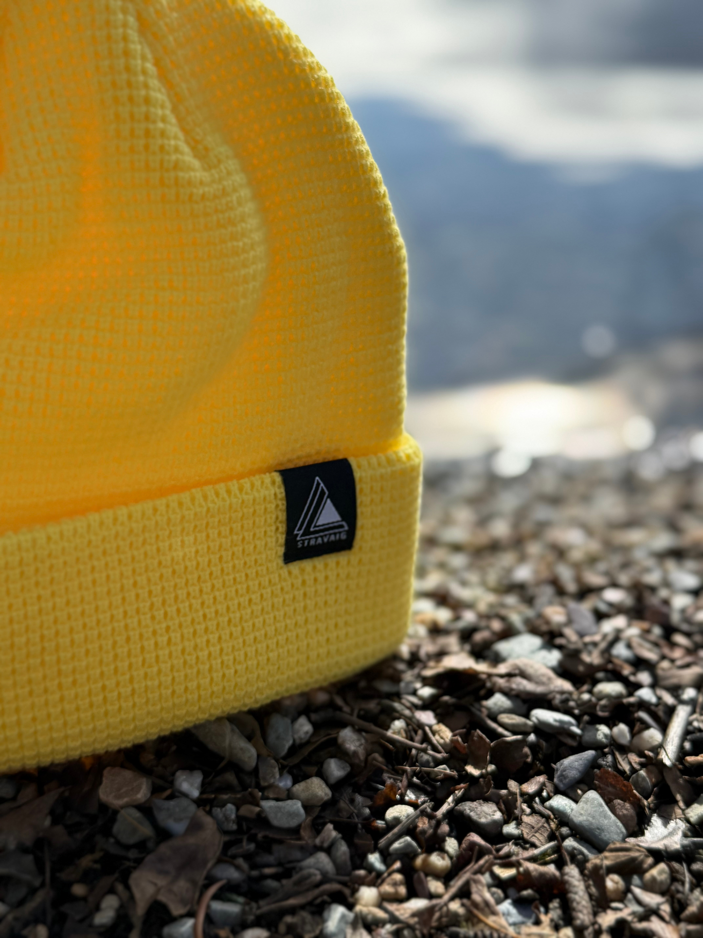 Waffle Knit Fisherman Beanie Hat - Yellow