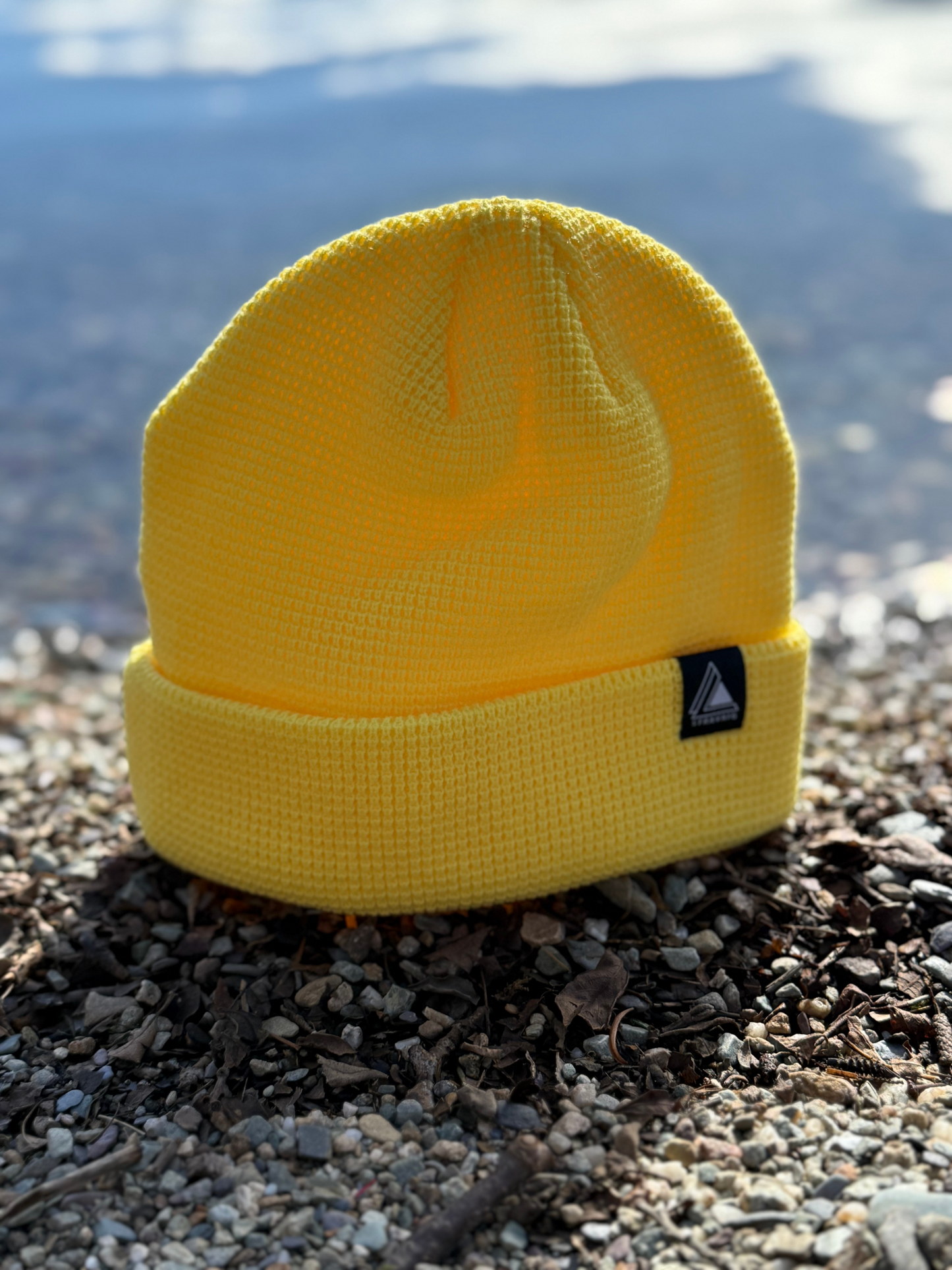 Waffle Knit Fisherman Beanie Hat - Yellow