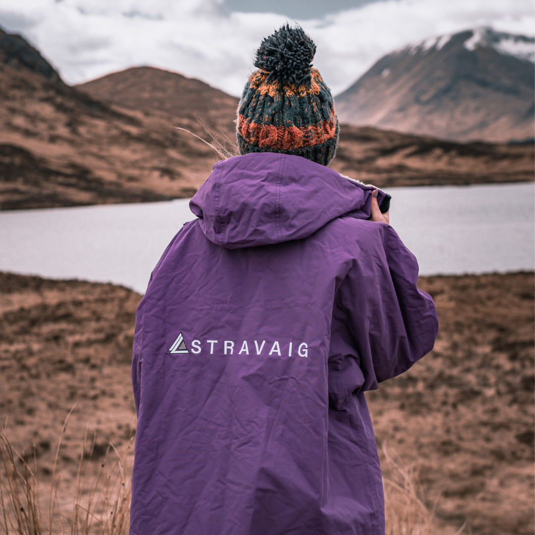 PREVIOUS GENERATION v2.0 - Adult Waterproof Changing Robe | Warm Sherpa Fleece-Lined Change Robe for Outdoor Adventures - PURPLE