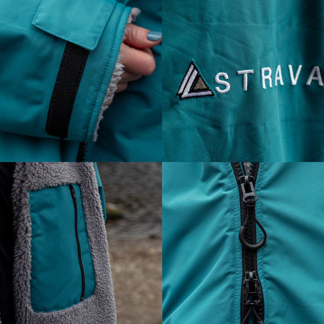 Adult Waterproof Changing Robe | Warm Sherpa Fleece-Lined Change Robe for Outdoor Adventures - TEAL