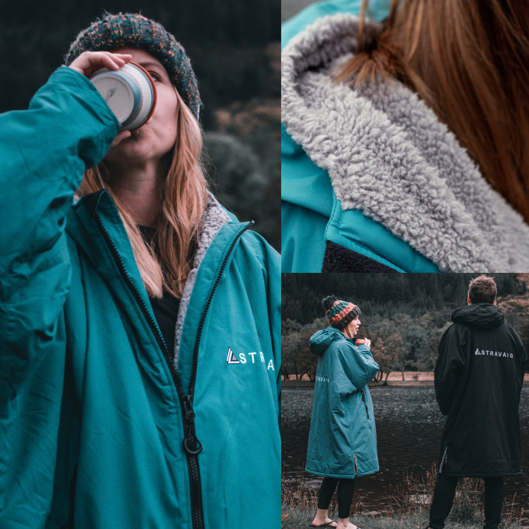 Adult Waterproof Changing Robe | Warm Sherpa Fleece-Lined Change Robe for Outdoor Adventures - TEAL