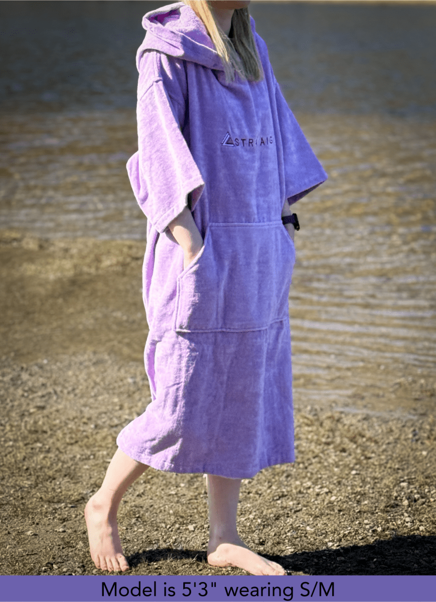 Stravaig Adult Hooded Towel Poncho Changing Robe - Heather Lilac (LILAC) - 2