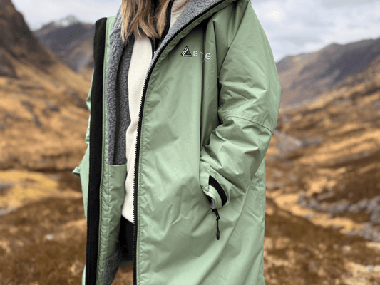 Stravaig Adult Waterproof Changing Robe - Machair Sage (SAGE GREEN) - 2