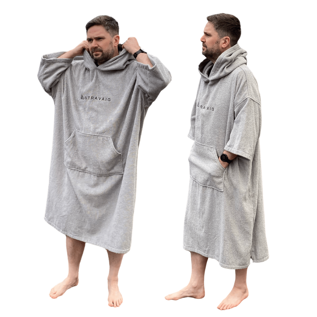 PREVIOUS GENERATION v1.0 - Stravaig Adult Hooded Towel Poncho Changing Robe - Mist Glen (GREY) - Stravaig