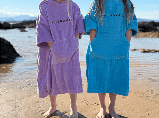 Stravaig Kids Hooded Towel Poncho Changing Robe - Heather Lilac (LILAC) - 6