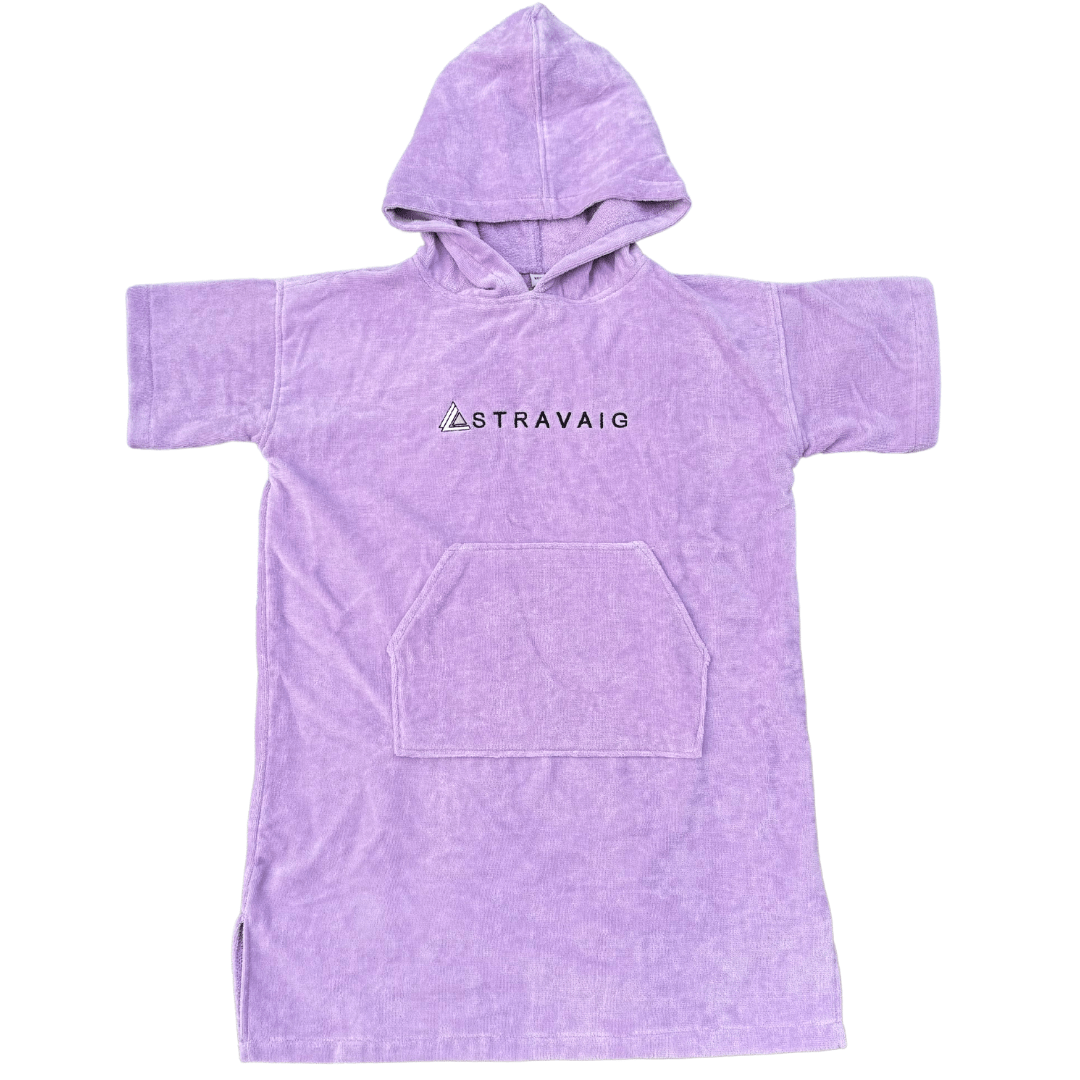 Stravaig Kids Hooded Towel Poncho Changing Robe - Heather Lilac (LILAC) - Stravaig
