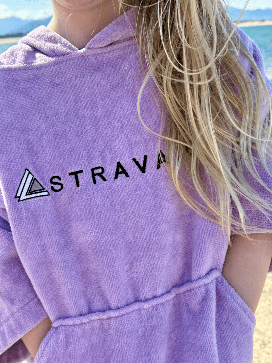 Stravaig Kids Hooded Towel Poncho Changing Robe - Heather Lilac (LILAC) - Stravaig