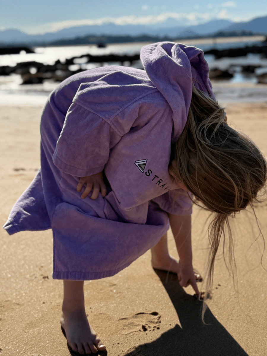 Stravaig Kids Hooded Towel Poncho Changing Robe - Heather Lilac (LILAC) - Stravaig