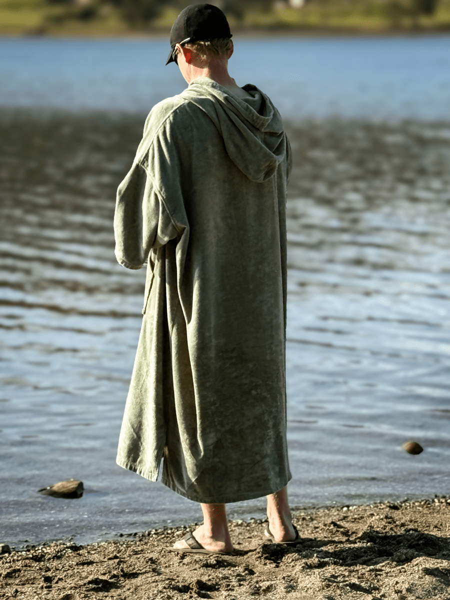 Stravaig Adult Hooded Towel Poncho Changing Robe - Machair Sage (SAGE GREEN) - Stravaig
