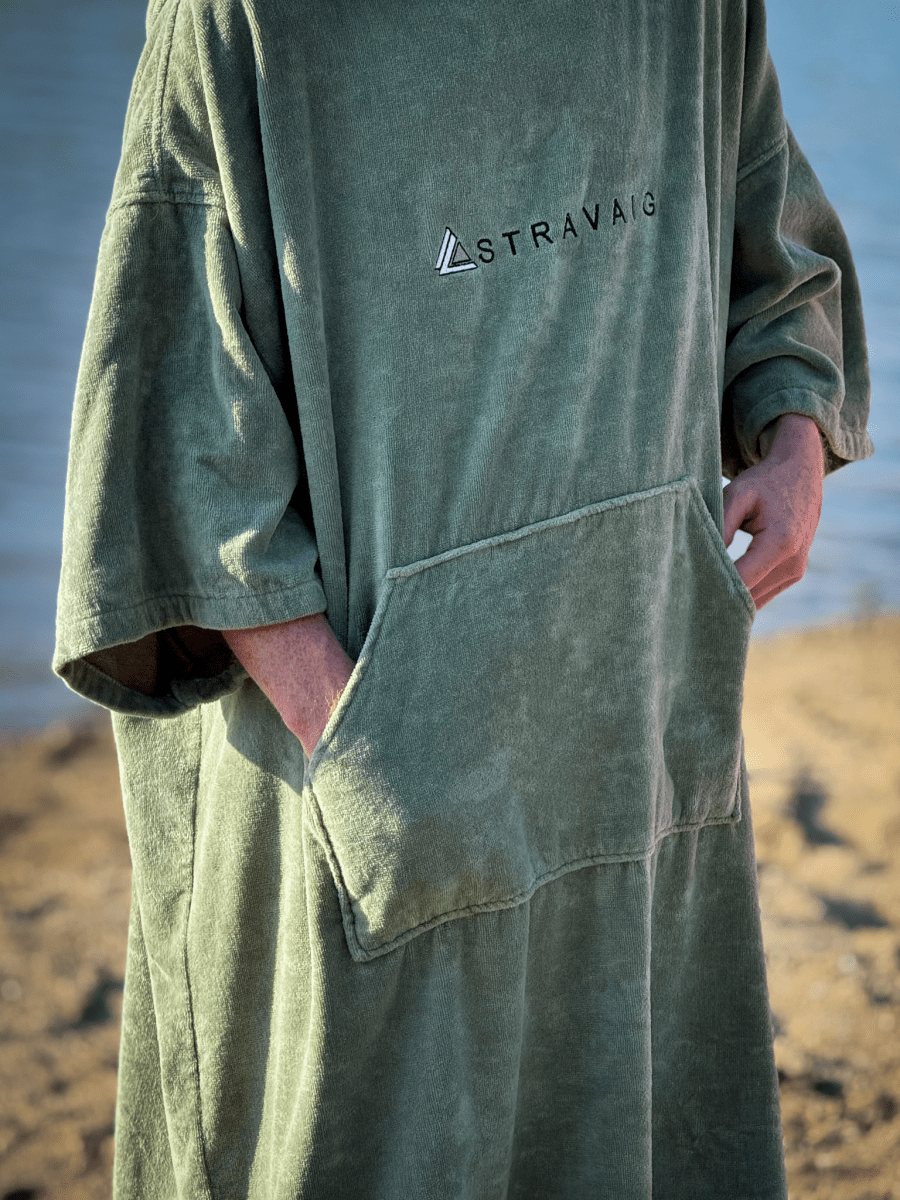 Stravaig Adult Hooded Towel Poncho Changing Robe - Machair Sage (SAGE GREEN) - Stravaig