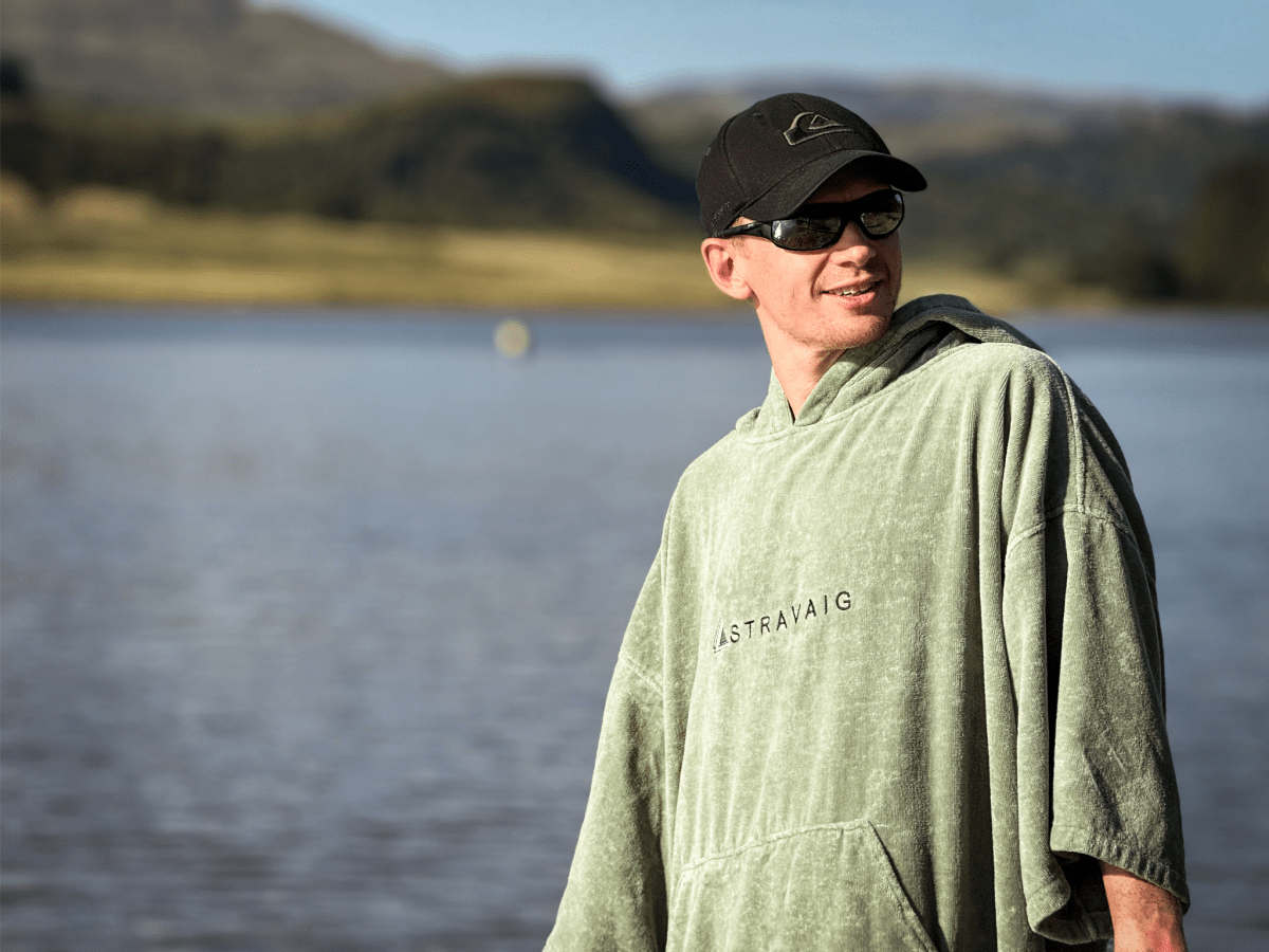 Stravaig Adult Hooded Towel Poncho Changing Robe - Machair Sage (SAGE GREEN) - Stravaig