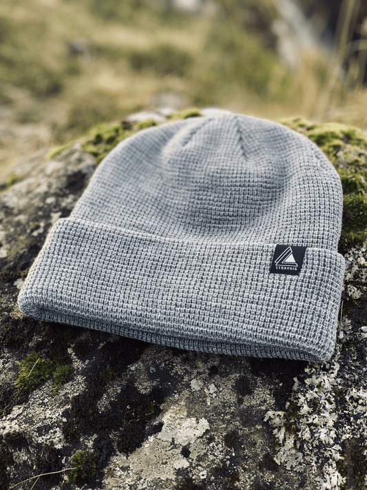 Waffle Knit Beanie Hat - Dark Grey - Stravaig - 2