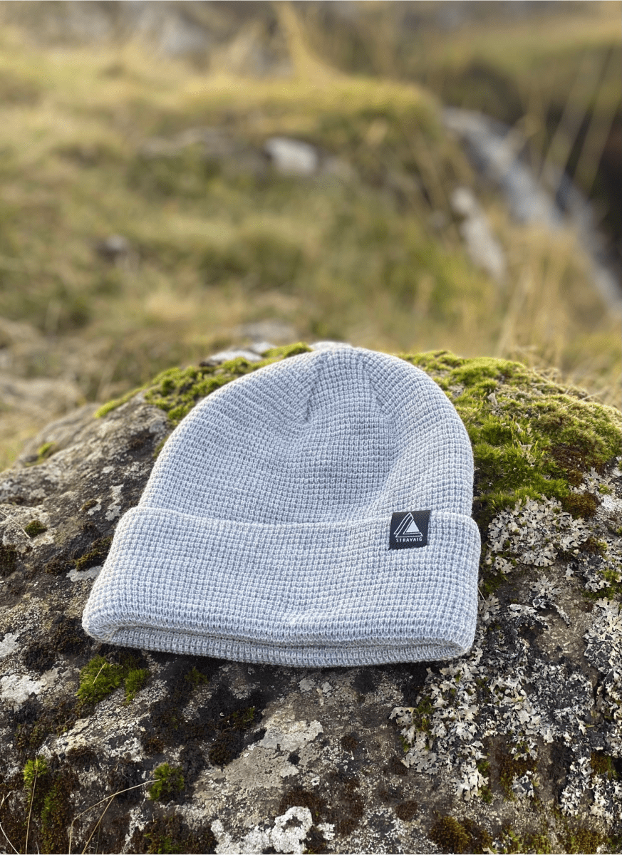 Waffle Knit Beanie Hat - Light Grey - Stravaig