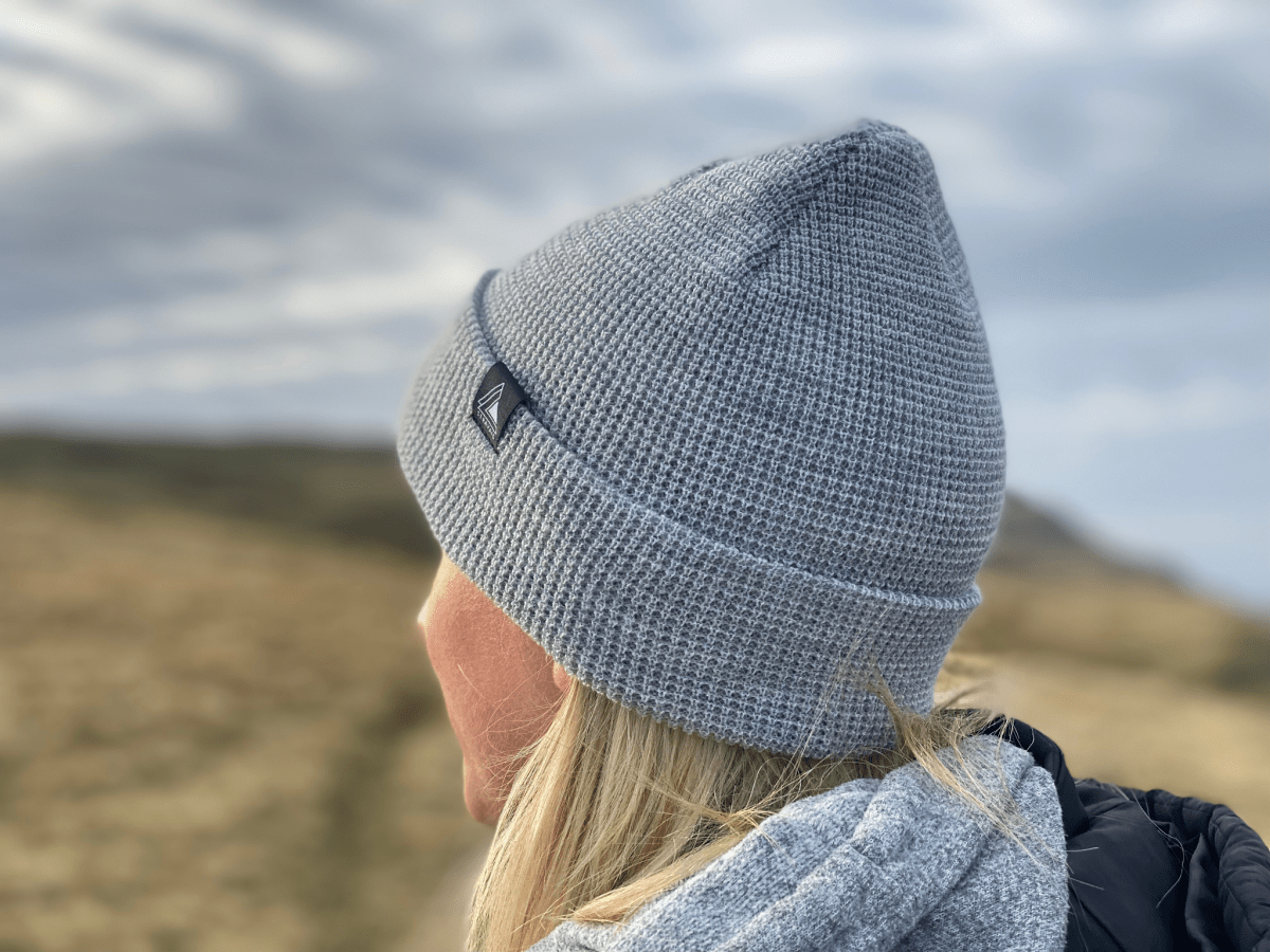 Waffle Knit Beanie Hat - Light Grey - Stravaig