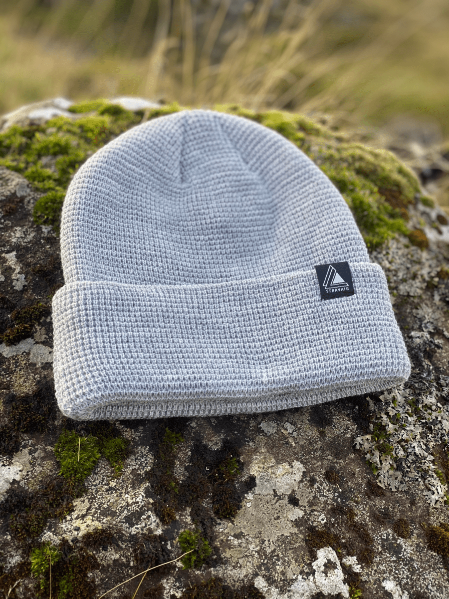 Waffle Knit Beanie Hat - Light Grey - Stravaig