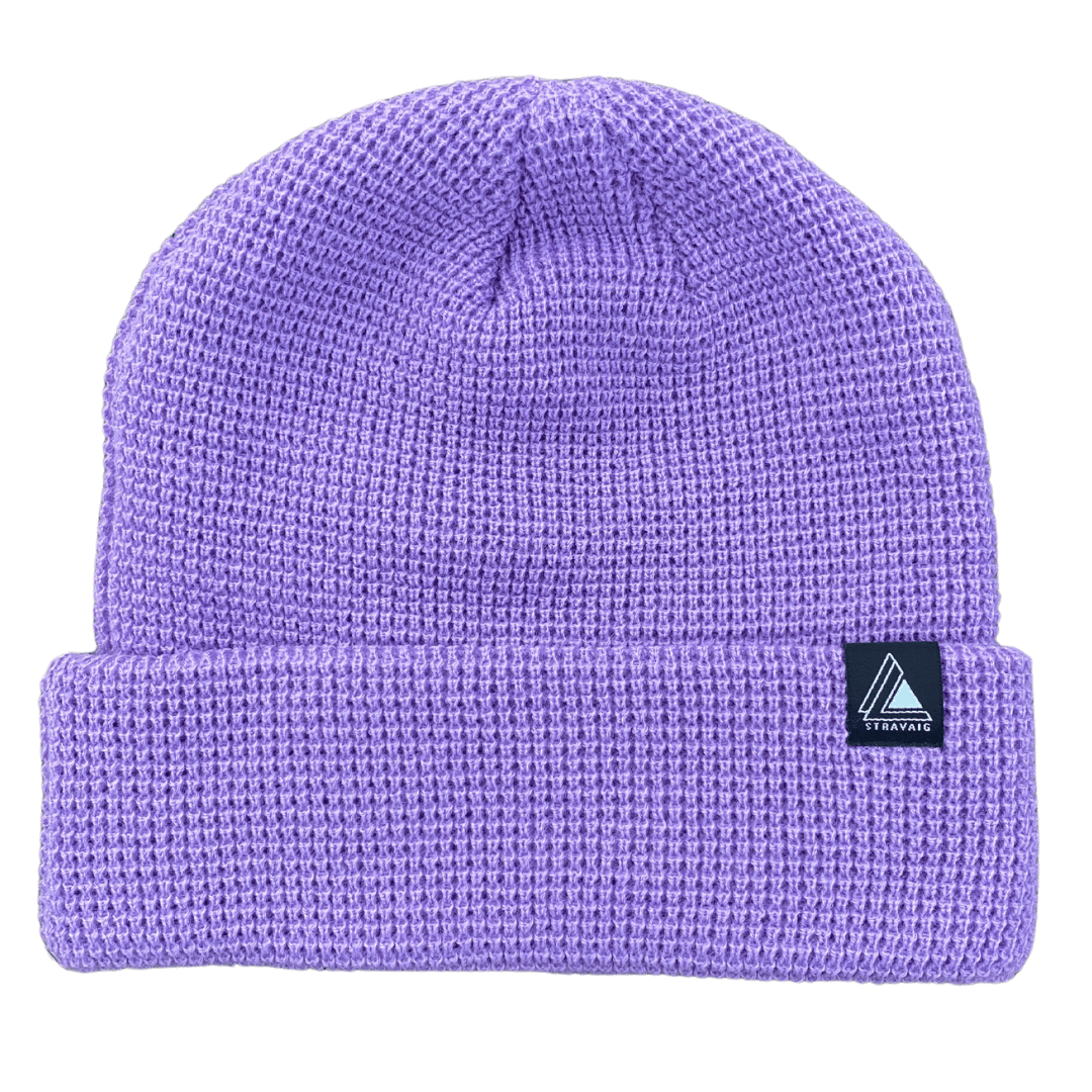 Waffle Knit Beanie Hat - Lilac - Stravaig
