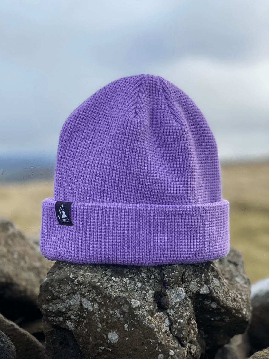 Waffle Knit Beanie Hat - Lilac - Stravaig