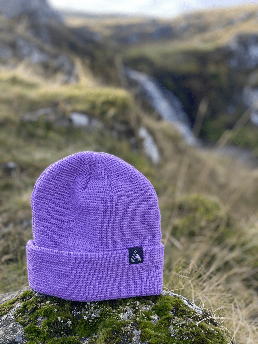 Waffle Knit Beanie Hat - Lilac - Stravaig