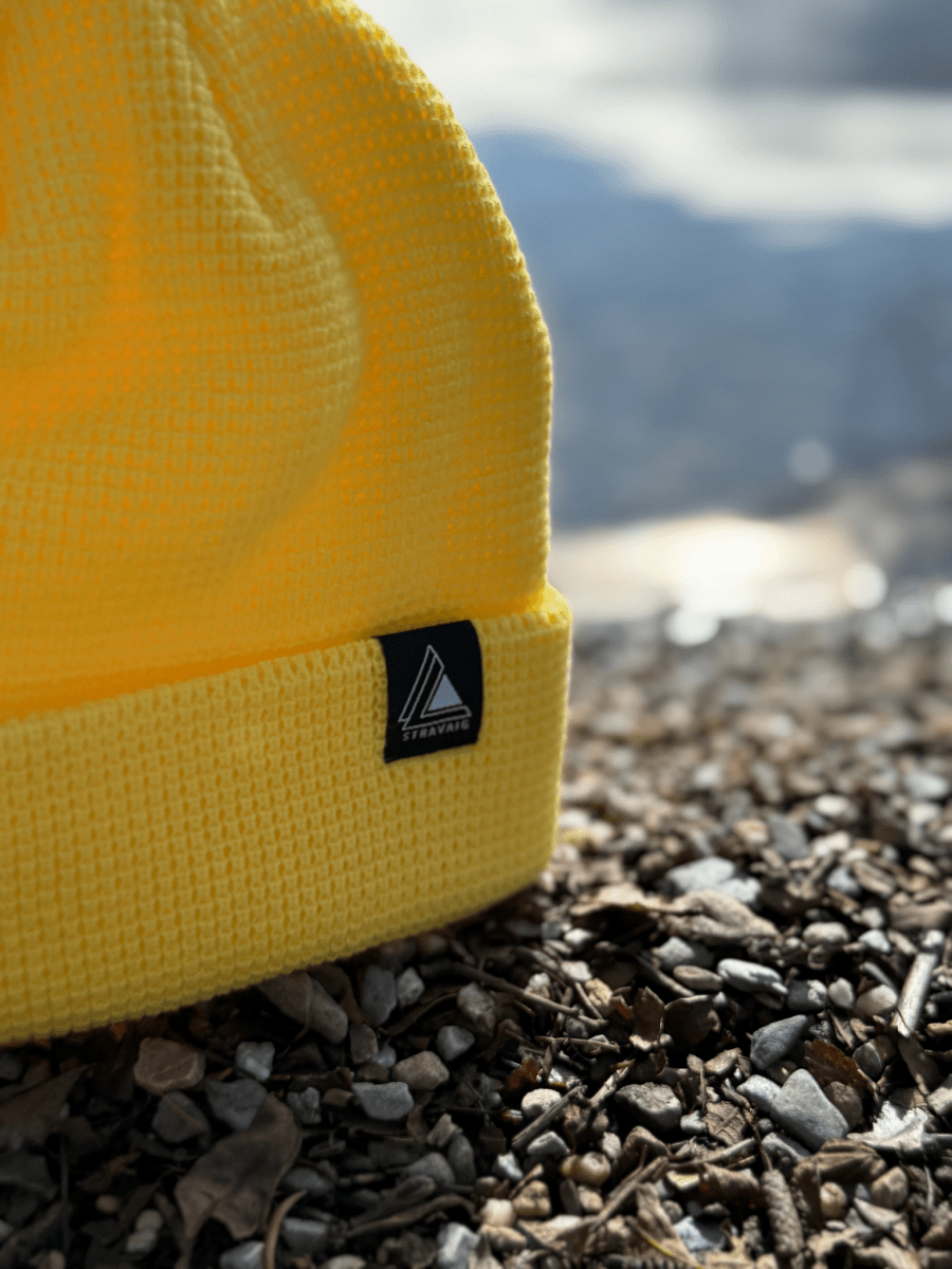 Waffle Knit Fisherman Beanie Hat - Yellow - Stravaig