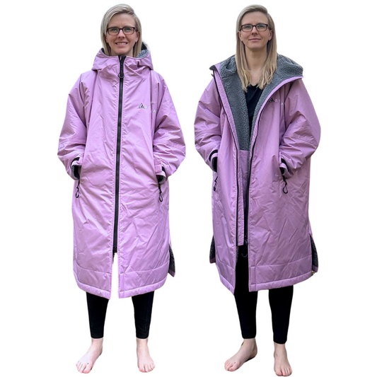 Adult Waterproof Changing Robe | Warm Sherpa Fleece-Lined Change Robe for Outdoor Adventures - LILAC
