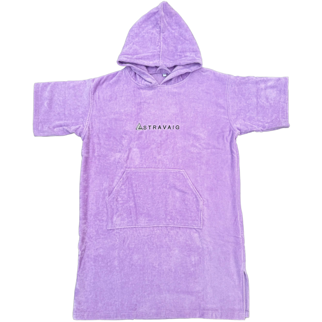 Adult Hooded Towelling Robe | Quick-Dry Towel Poncho for Beach & Swim - LILAC