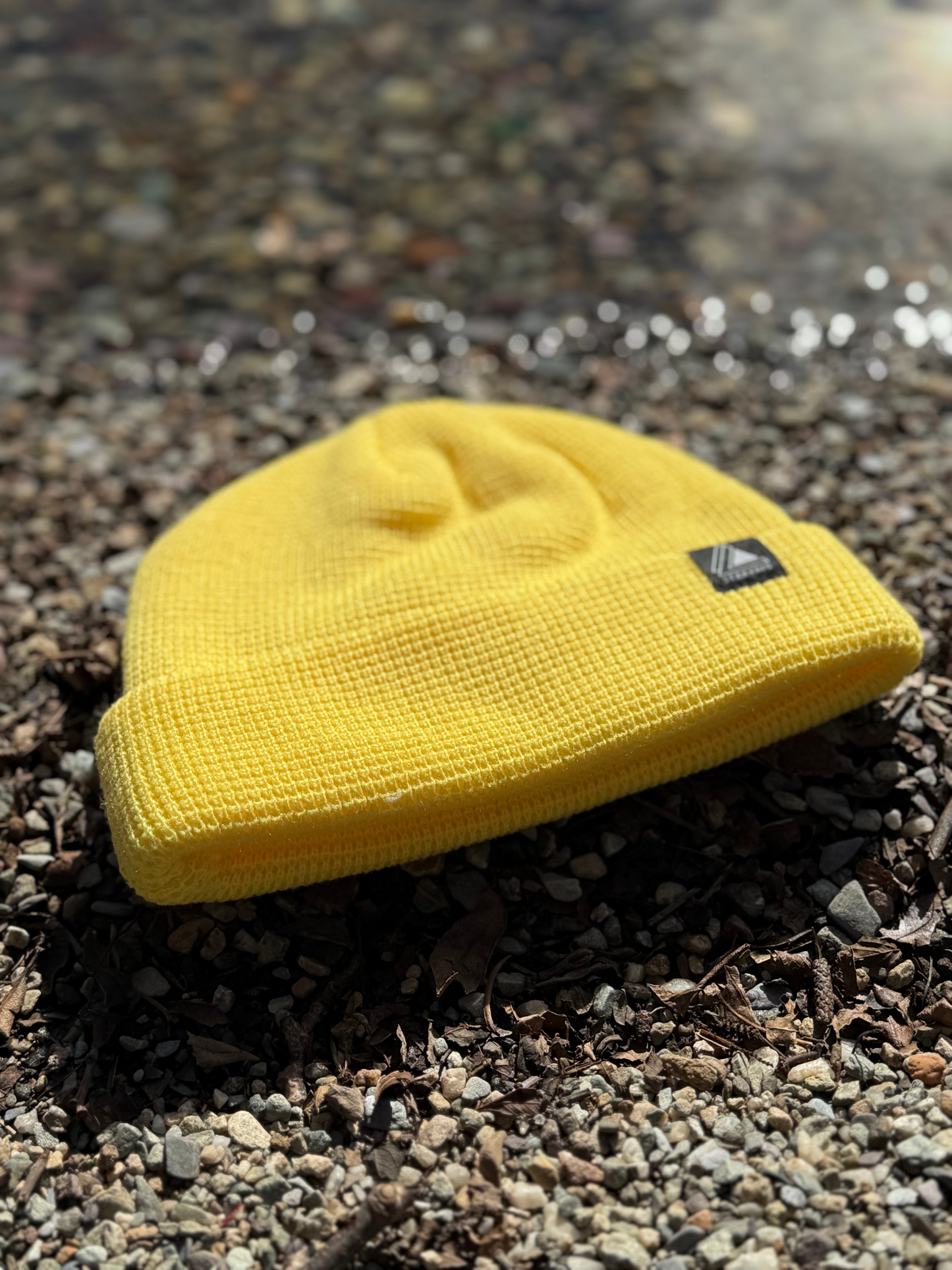 Waffle Knit Fisherman Beanie Hat - Yellow