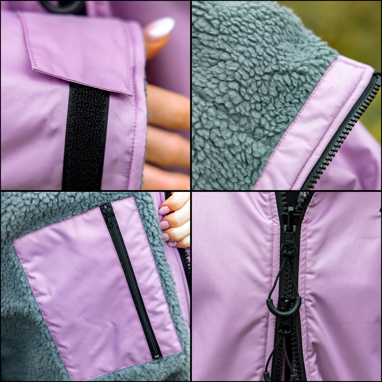 Adult Waterproof Changing Robe | Warm Sherpa Fleece-Lined Change Robe for Outdoor Adventures - LILAC
