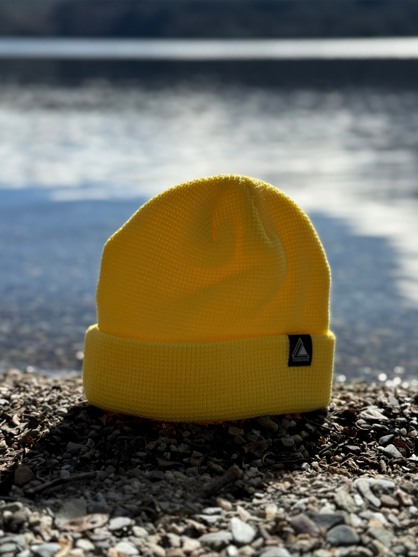 Waffle Knit Fisherman Beanie Hat - Yellow