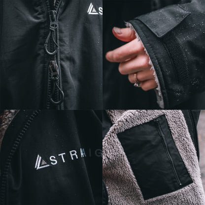 PREVIOUS GENERATION v2.0 - Adult Waterproof Changing Robe | Warm Sherpa Fleece-Lined Change Robe for Outdoor Adventures - BLACK