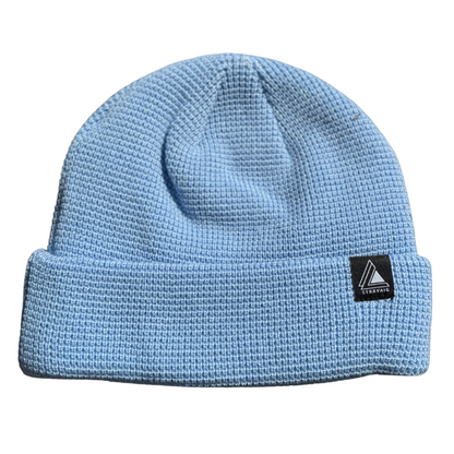 Waffle Knit Fisherman Beanie Hat - Light Blue