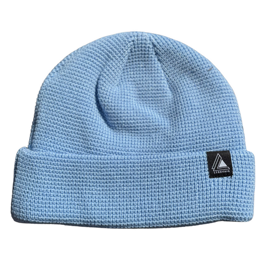 Waffle Knit Fisherman Beanie Hat - Light Blue
