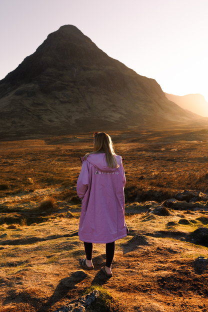 Adult Waterproof Changing Robe | Warm Sherpa Fleece-Lined Change Robe for Outdoor Adventures - LILAC