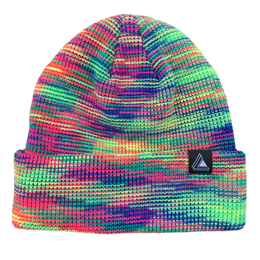 Waffle Knit Beanie Hat - Multi-Colour