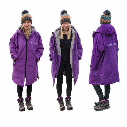 PREVIOUS GENERATION v2.0 - Adult Waterproof Changing Robe | Warm Sherpa Fleece-Lined Change Robe for Outdoor Adventures - PURPLE