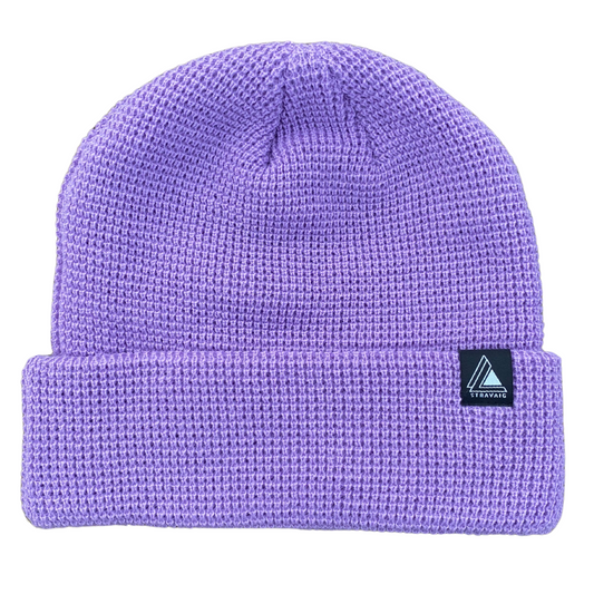 Waffle Knit Beanie Hat - Lilac