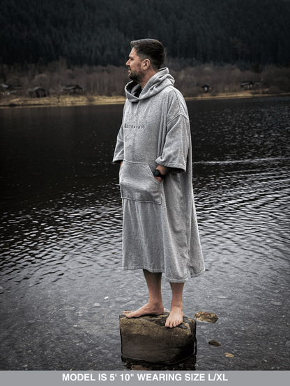 Stravaig Adult Hooded Towel Poncho Changing Robe - Mist Glen (GREY) - Stravaig