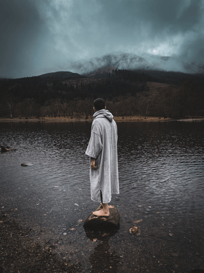 PREVIOUS GENERATION v1.0 - Stravaig Adult Hooded Towel Poncho Changing Robe - Mist Glen (GREY) - Stravaig