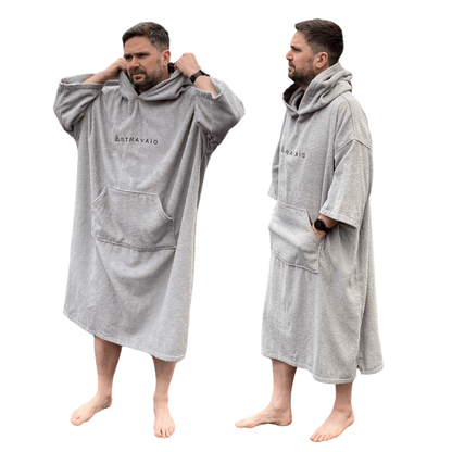 PREVIOUS GENERATION v1.0 - Stravaig Adult Hooded Towel Poncho Changing Robe - Mist Glen (GREY) - Stravaig
