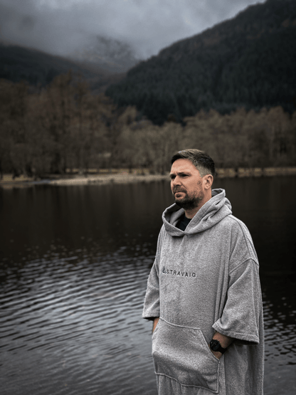 PREVIOUS GENERATION v1.0 - Stravaig Adult Hooded Towel Poncho Changing Robe - Mist Glen (GREY) - Stravaig