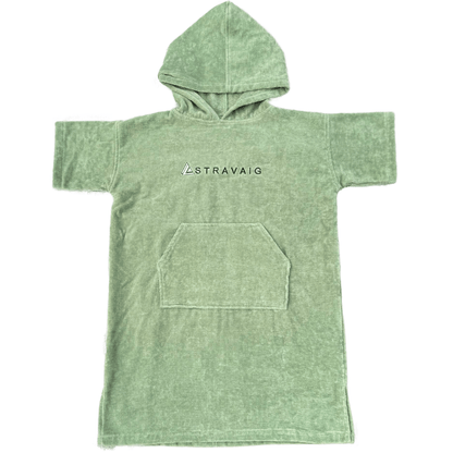 Stravaig Kids Hooded Towel Poncho Changing Robe - Machair Sage (SAGE GREEN) - Stravaig