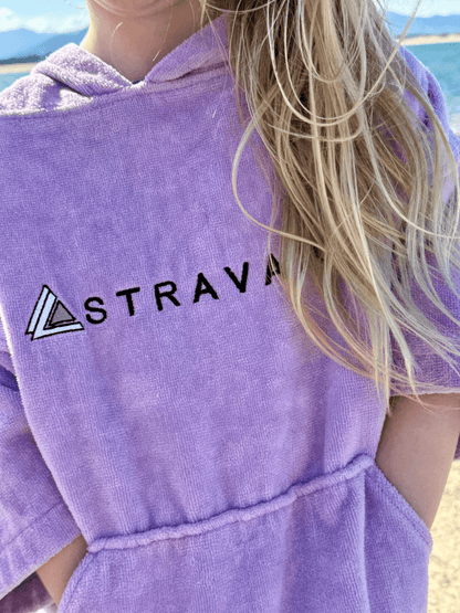 Stravaig Kids Hooded Towel Poncho Changing Robe - Heather Lilac (LILAC) - Stravaig