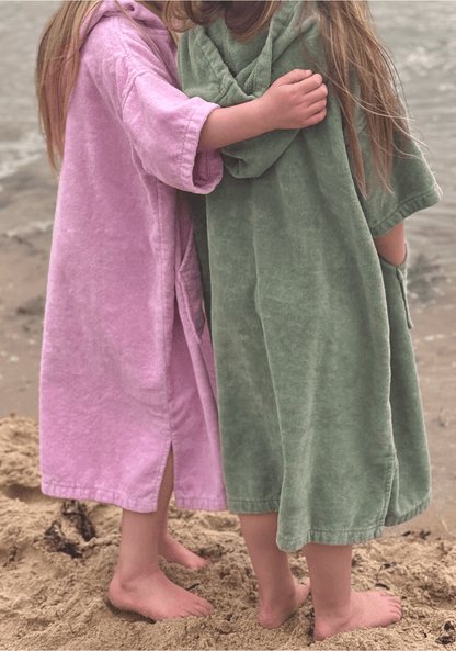 Stravaig Kids Hooded Towel Poncho Changing Robe - Blush Glen (PINK) - Stravaig