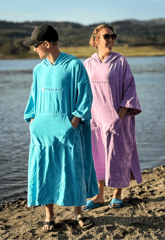 Stravaig Adult Hooded Towel Poncho Changing Robe - Heather Lilac (LILAC) - Stravaig