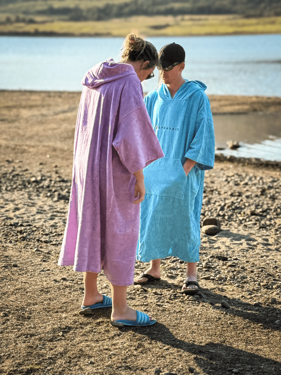 Stravaig Adult Hooded Towel Poncho Changing Robe - Heather Lilac (LILAC) - Stravaig