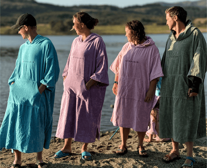 Stravaig Adult Hooded Towel Poncho Changing Robe - Loch Sky (SKY BLUE) - Stravaig