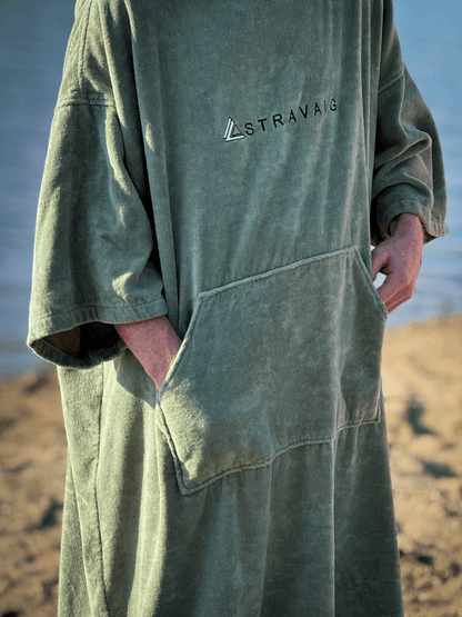 Stravaig Adult Hooded Towel Poncho Changing Robe - Machair Sage (SAGE GREEN) - Stravaig