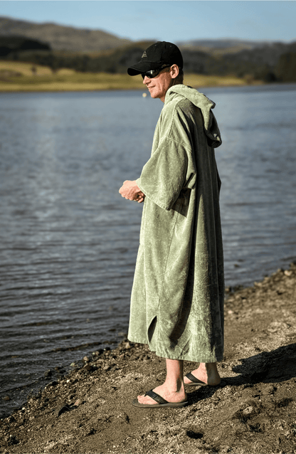 Stravaig Adult Hooded Towel Poncho Changing Robe - Machair Sage (SAGE GREEN) - Stravaig