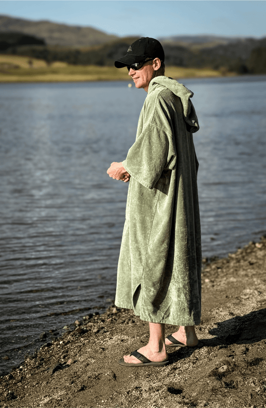 Stravaig Adult Hooded Towel Poncho Changing Robe - Machair Sage (SAGE GREEN) - Stravaig