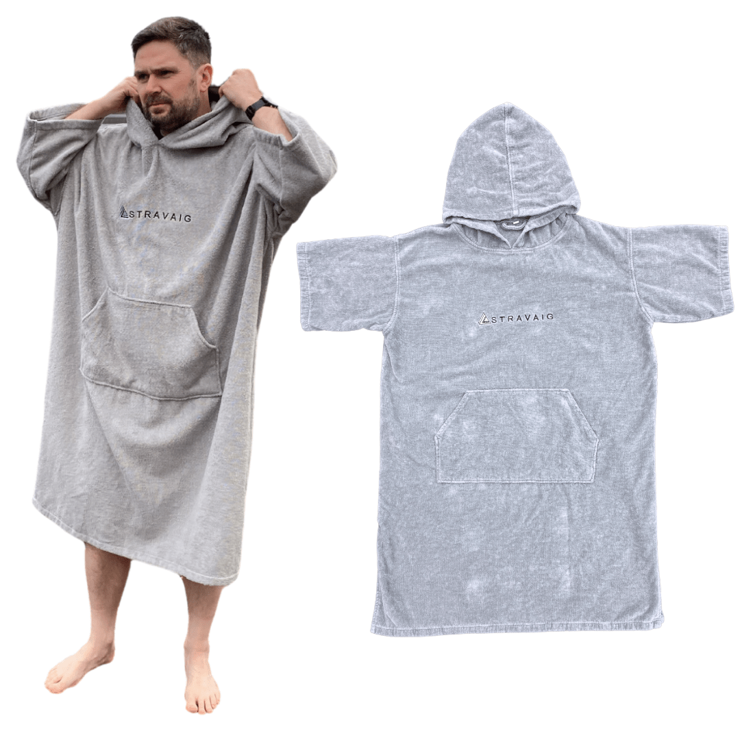 Stravaig Adult Hooded Towel Poncho Changing Robe - Mist Glen (GREY) - 1