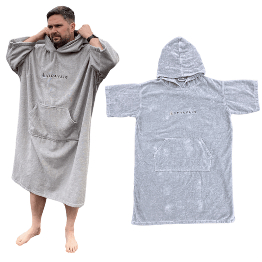 Stravaig Adult Hooded Towel Poncho Changing Robe - Mist Glen (GREY) - 1